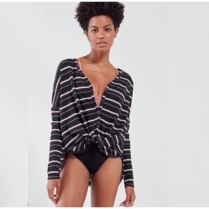 URBAN OUTFITTERS OUT FROM UNDER Jojo Striped Thermal Top GUC E143